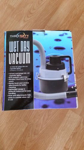 Nib portable hand held 12v wet dry vacuum cleaner w/attachments &amp; air inflater