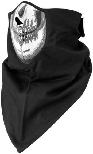 Zan cold weather neodanna adult 100% cotton facemask/bandana,skull/black,osfm