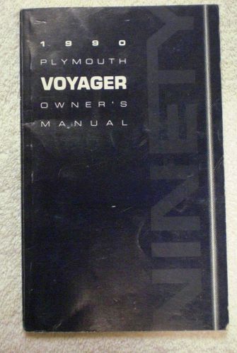 1990 90 plymouth voyager owners manual with cover