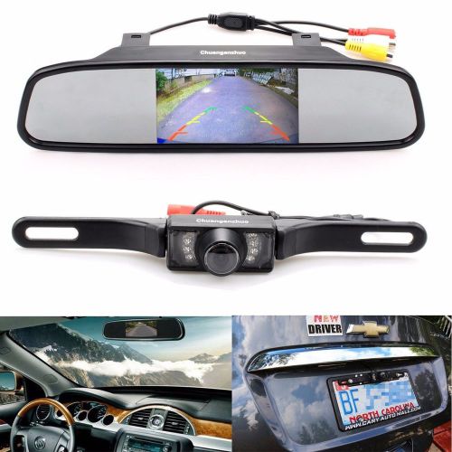 Backup camera and monitor kit,chuanganzhuo 4.3&#034; car vehicle rearview mirror