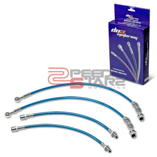 Supra mark iii blue pvc coat stainless hose brake lines/cable front+rear drum