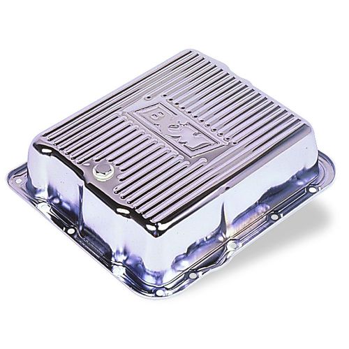 B&amp;m 70289 chrome steel automatic transmission oil pan