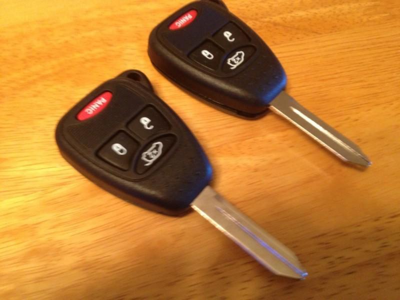 Two new chrysler jeep dodge remote key blade uncut keyless entry key fob