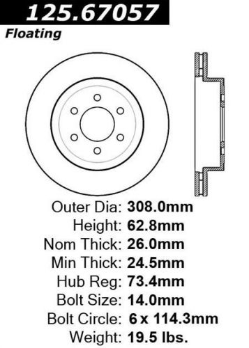 Disc brake rotor-high carbon alloy brake disc front fits 03-04 dodge dakota