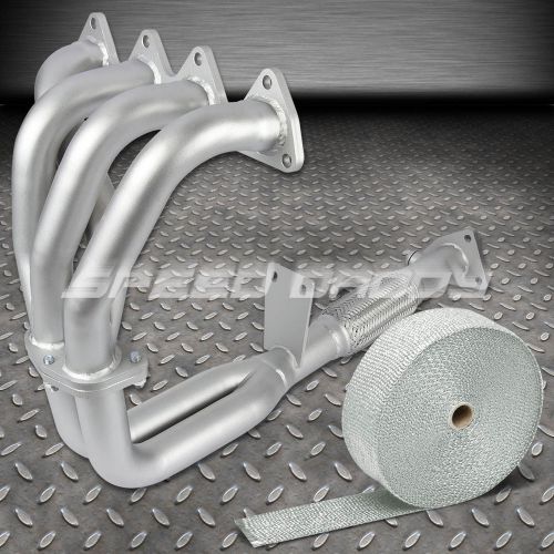 For 97-01 prelude base stainless ceramic coated exhaust header+white heat wrap