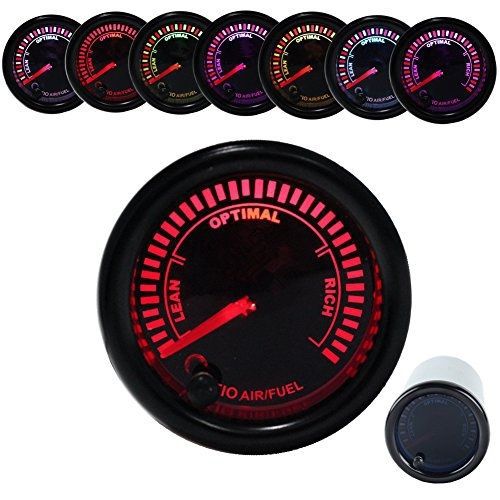 Dewhel air fuel ratio gauge black needle universal meter 7-colors 52mm 12v car