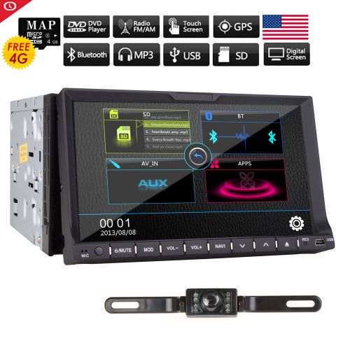 Hd 7&#034; in dash double 2 din car stereo dvd player gps navigation bluetooth+camera