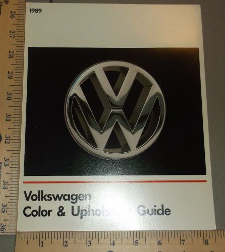 1989 volkswagen color and upholstery guide brochure original