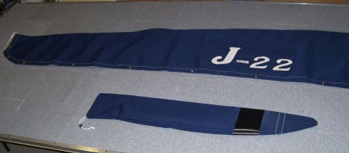 J22 main sail cover with logo and tiller cover