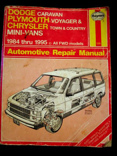 Haynes repair manual dodge  caravan, plymouth &amp; chrysler minivans 1984 thru 199