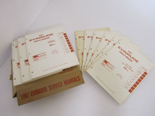 Original 1967 evinrude service manual set of 9 manuals