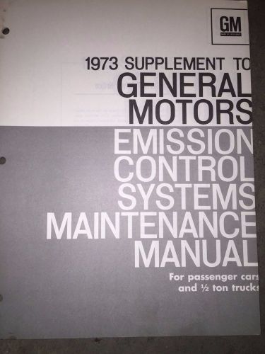 1973 general motors emission control systems maintenance manual