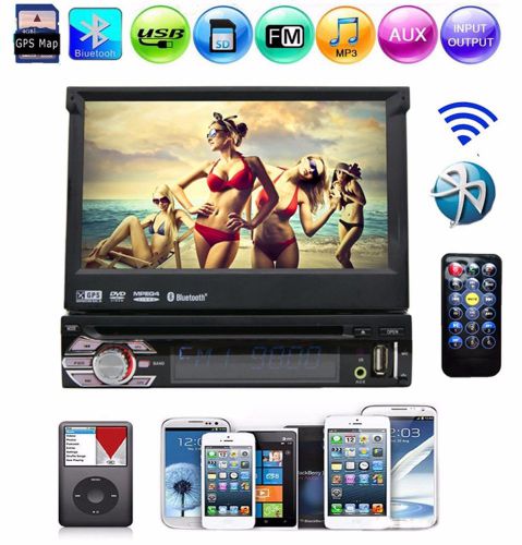 Single din bluetooth car stereo audio in-dash fm receiver car gps dvd player aux