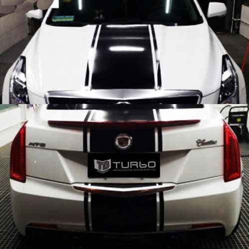 Car vinyl decals dual racing stripes hood rear for decal  ats l #938 black