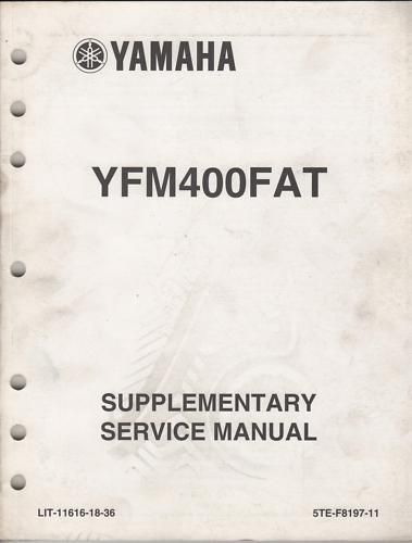2005 yamaha atv yfm400fat supplement service manual
