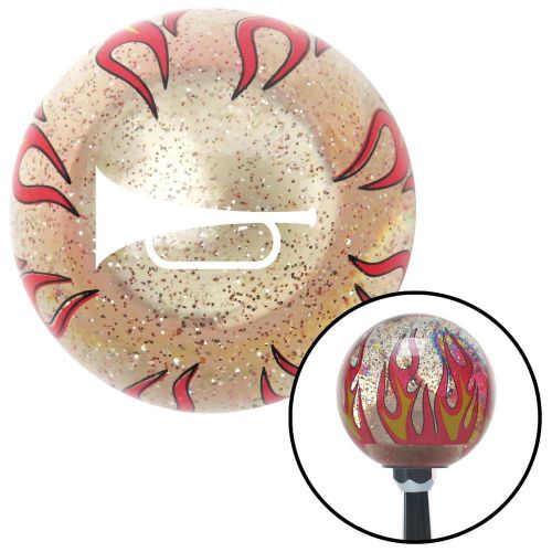 White horn clear flame metal flake shift knob with m16 x 1.5 insertrack handle