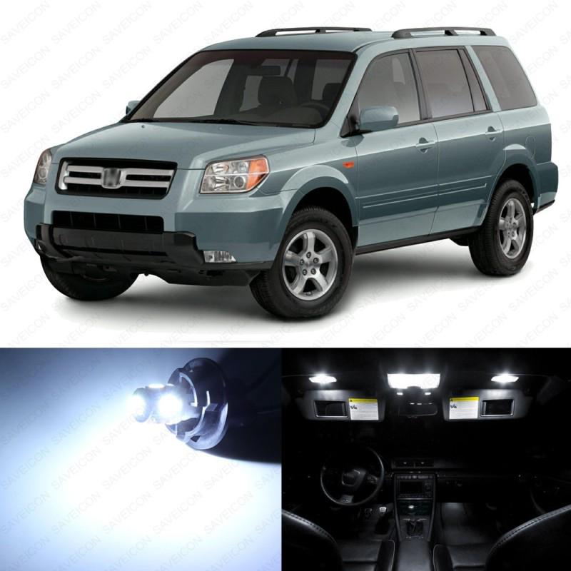 12 x white led lights interior package deal for honda pilot 2006 - 2008 a