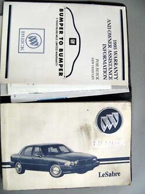 1995 buick lesabre  factory owners manual with supplements and the cover 95 gm