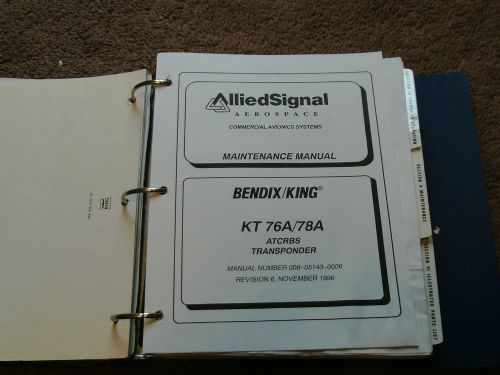 King kt 76a kt 78a transponder service repair shop manual installation overhaul