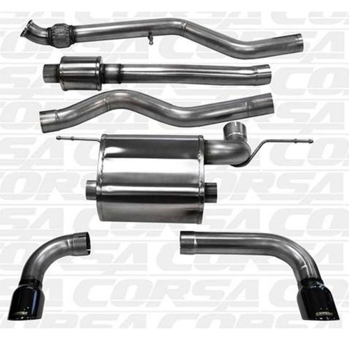 Corsa 12-15 bmw 335i sedan awd f30 3&#034; black touring dual catback exhaust 3.5 tip