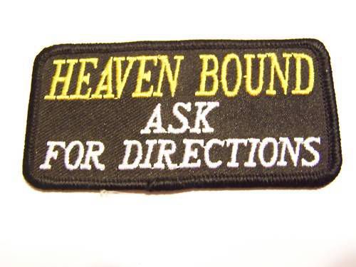 #0062 christian motorcycle vest patch heaven bound ask