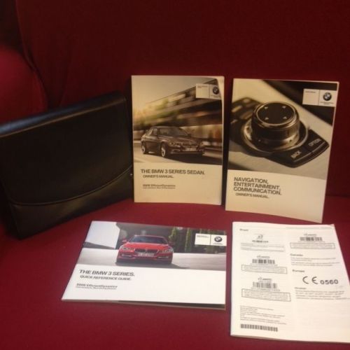 2012 bmw 3 series 328i 335i m3 owners manual set with navigation guide and case