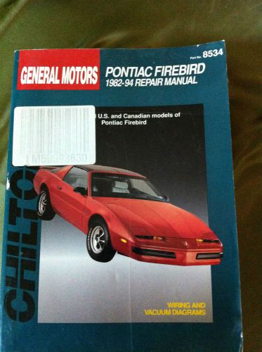 Pontiac firebird repair shop manual 1982-1994
