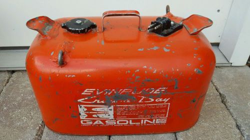 Vintage evinrude cruise a day six 6-gallon 2-line pressure gas tank boating fish