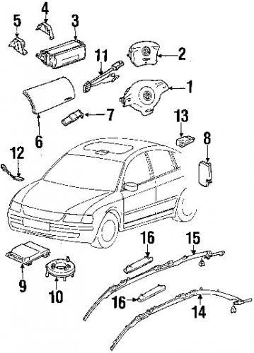 Volkswagen 1j5880742d genuine oem head air bag