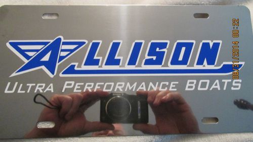 Allison boat license plate