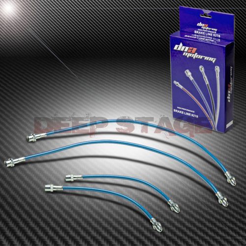 Stainless braided hose race brake line for 90-95 toyota mr2 sw20 turbo w20 blue