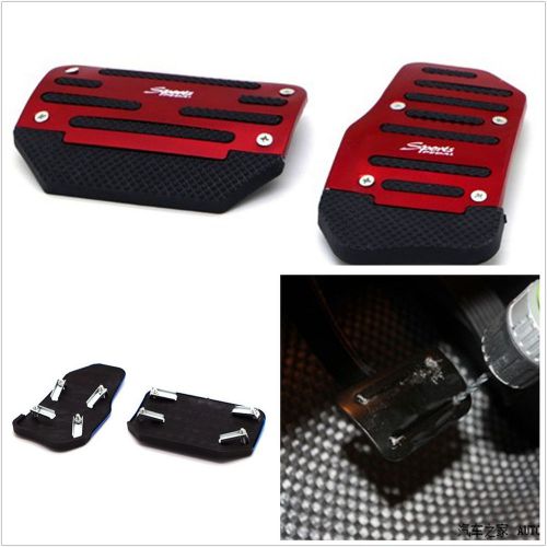 2 pcs red automatic cars accelerator brake pedals cover foot rest nonslip safety