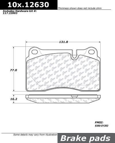 Centric 104.12630 brake pad or shoe, front