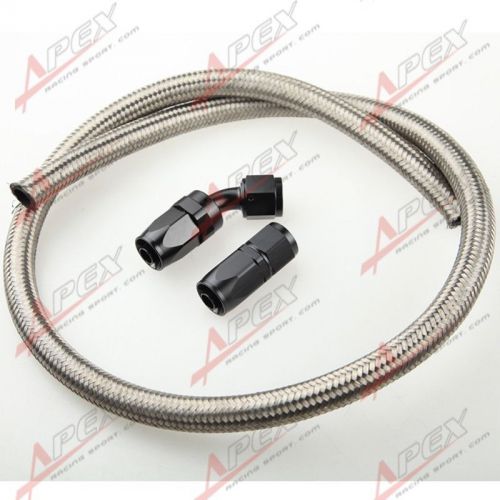 An-16 an16 stainless steel braided fuel line hose 1m + swivel hose end fitting