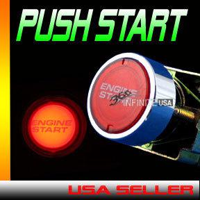 Push button engine start universal 12v switch kit, engine ignition key start