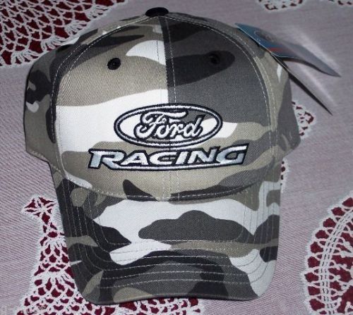 New nascar ford racing embroidered black white grey 4 color camo hat/cap! sweet!