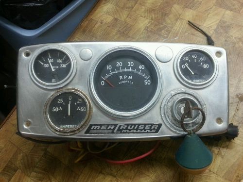 Mercruiser marine instrument panel &amp; gauge cluster assembly dash &amp; ignition key