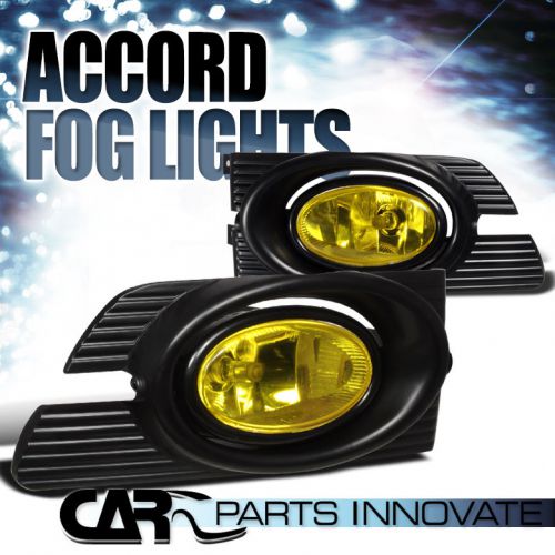 Fit 2001-2002 honda accord 4dr yellow fog lights driving bumper lamp