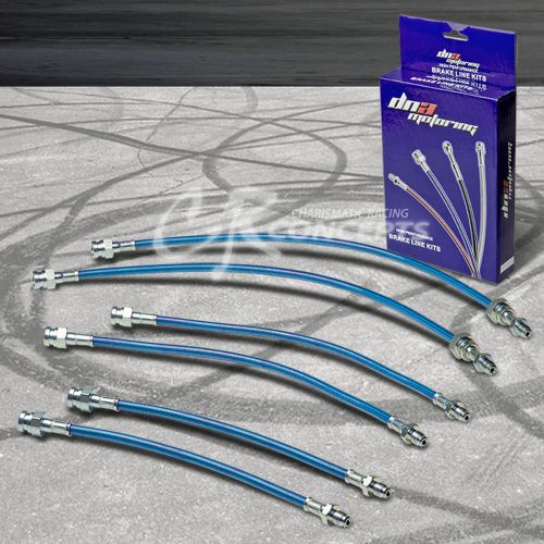 High performance stainless steel braided brake line 84-85 mazda rx7 fb 13b blue