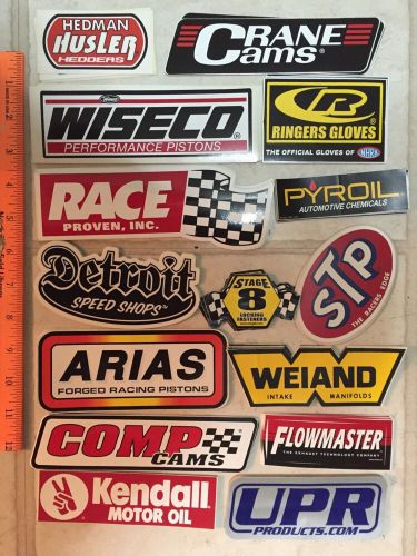 Lot of 15 small racing decals collectors item nascar nhra drag