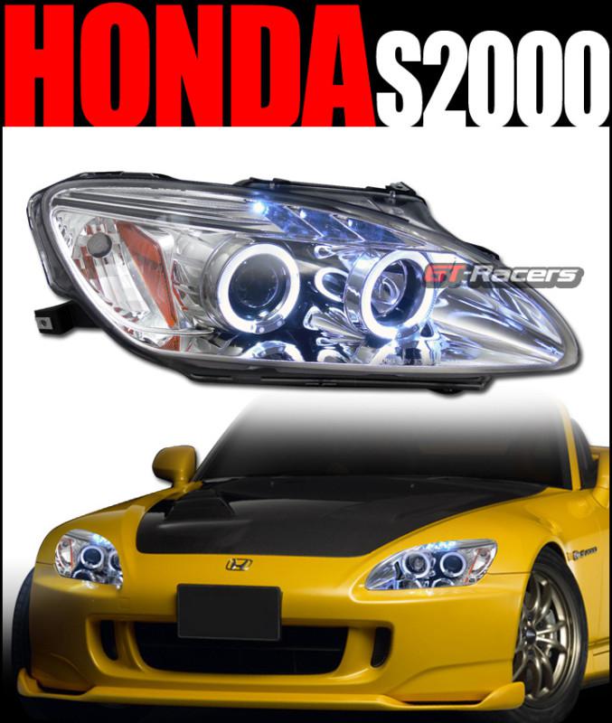 Chrome drl led halo rims projector head lights signal 2004-2009 honda s2000 ap2