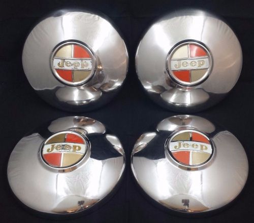 Jeep hubcaps wagoneer jeepster cj5 j10 gladiator kaiser j20 commando caps cover