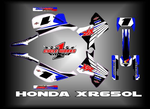 Honda xr650l xl 650 xr 650l  semi custom graphics kit power wing blak