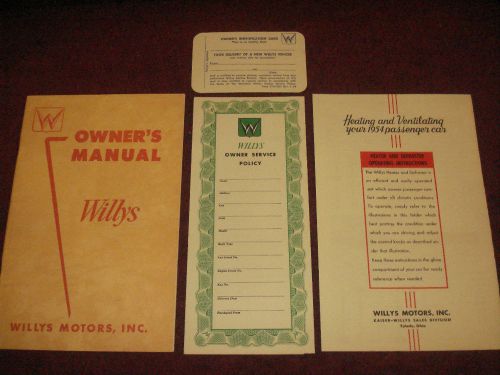 1954 willy&#039;s models 675-b and 685-b owner&#039;s manual set / guide / nice original