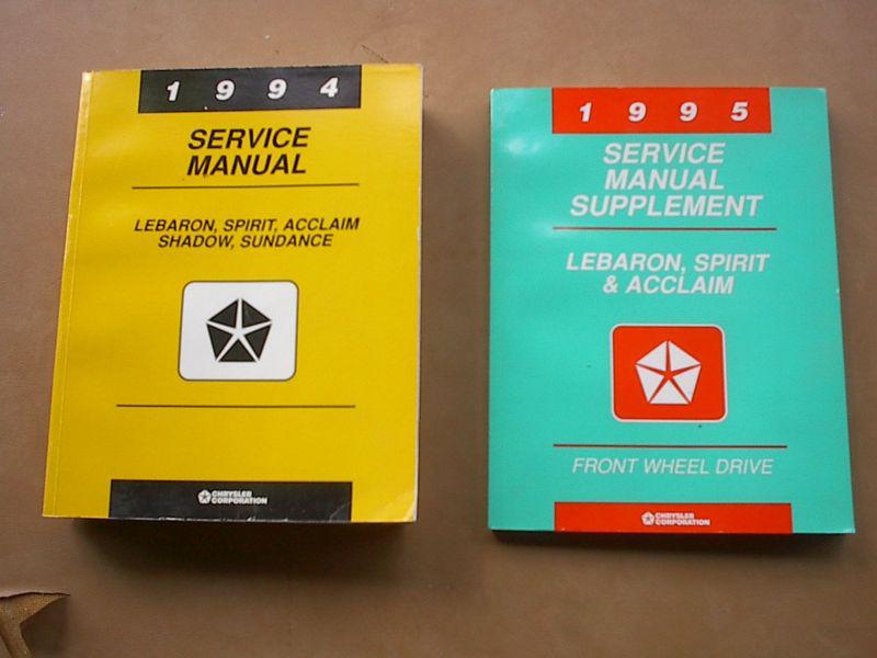 1994 1995 lebaron shadow acclaim sundance shop service repair manual oem 