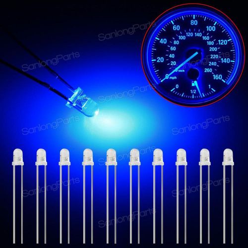 10x blue 3mm diode emitting mini soldering lamps instrument gauge cluster light