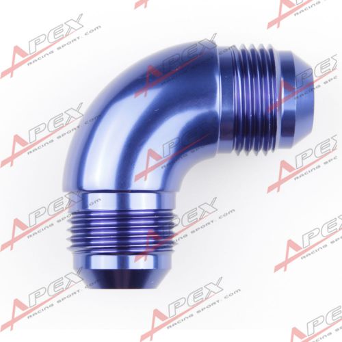 An6 (- 6 an) to an -6 90 degree union fuel fitting adapter male blue 6an