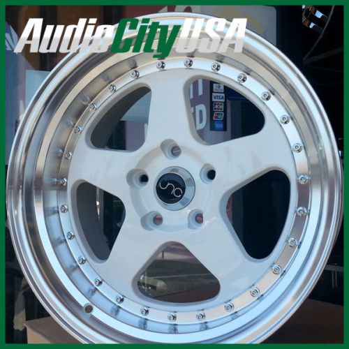 15x8 jnc wheel jnc 010 white +20 mach 4-100/114.3 fits del sol fit insight prel