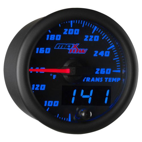 52mm black &amp; blue maxtow double vision transmission temperature gauge - mt-bdv12