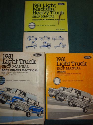 1981 ford truck / bronco / van shop manual set original pickup service books